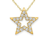 1/2 Carat (ctw H-I, SI1-SI2) Lab-Grown Diamond Star Charm Pendant Necklace in 14K Yellow Gold with Chain